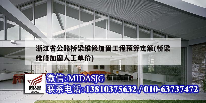 浙江省公路桥梁维修加固工程预算定额(桥梁维修加固人工单价)