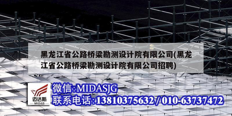 黑龙江省公路桥梁勘测设计院有限公司(黑龙江省公路桥梁勘测设计院有限公司招聘)