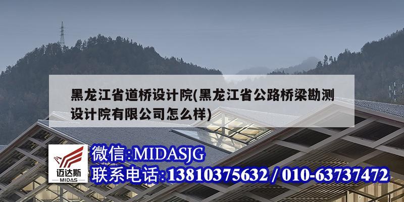 黑龙江省道桥设计院(黑龙江省公路桥梁勘测设计院有限公司怎么样)